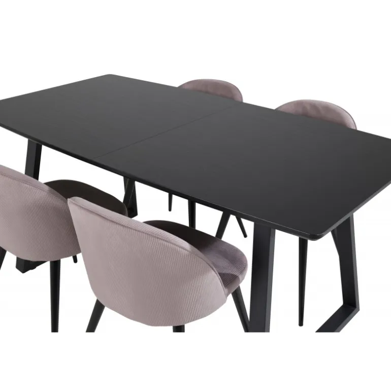 Inca Spisebordssæt - Sort og Pink