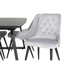 Inca Spisebordssæt - Sort og Lysegrå