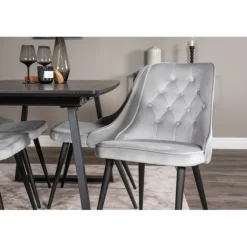 Inca Spisebordssæt - Sort og Lysegrå