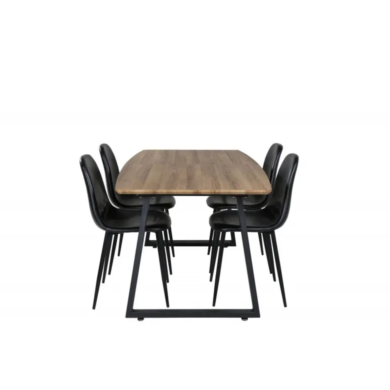 Inca Spisebordssæt - Sort og Natur