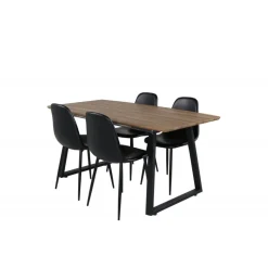 Inca Spisebordssæt - Sort og Natur