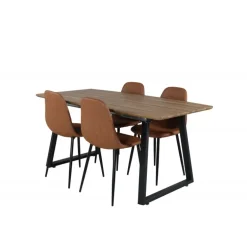 Inca Spisebordssæt - Sort og Brun og - Natur