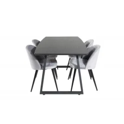 Inca Spisebordssæt - Sort og Lysegrå