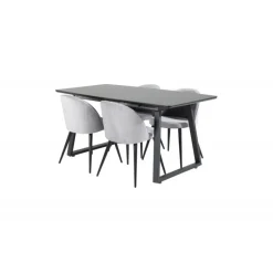 Inca Spisebordssæt - Sort og Lysegrå