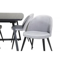 Inca Spisebordssæt - Sort og Lysegrå