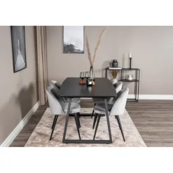 Inca Spisebordssæt - Sort og Lysegrå