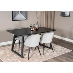 Inca Spisebordssæt - Sort og Lysegrå