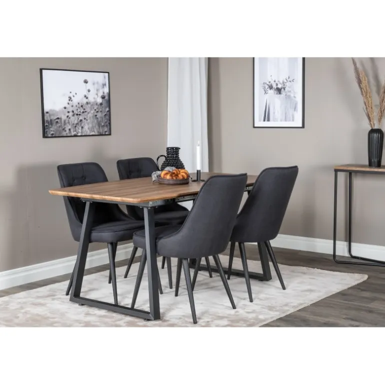 Inca Spisebordssæt - Sort og Natur