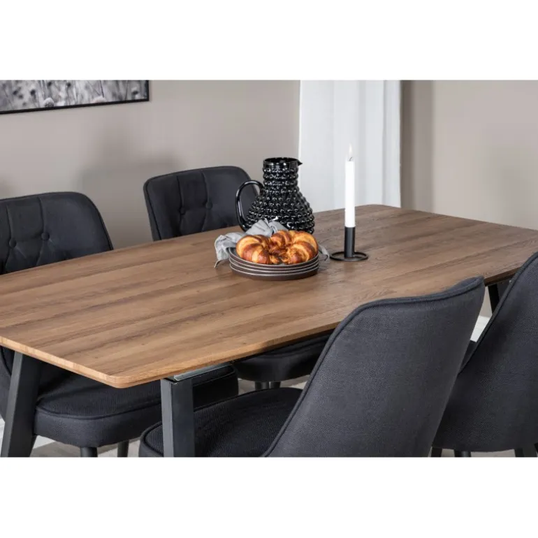 Inca Spisebordssæt - Sort og Natur