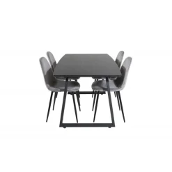 Inca Spisebordssæt - Sort og Lysegrå