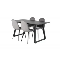 Inca Spisebordssæt - Sort og Lysegrå