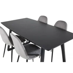 Inca Spisebordssæt - Sort og Lysegrå