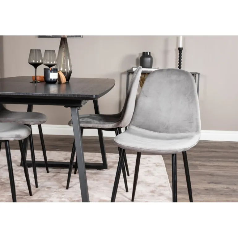 Inca Spisebordssæt - Sort og Lysegrå