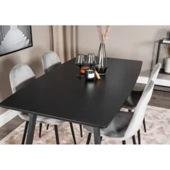 Inca Spisebordssæt - Sort og Lysegrå