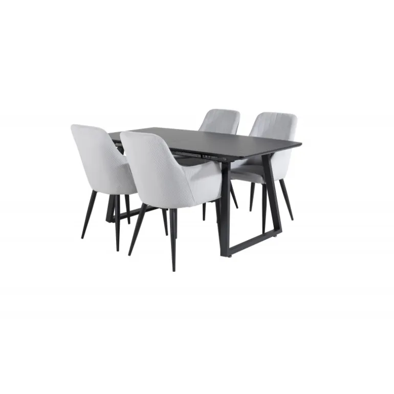 Inca Spisestue Sæt - Sort og Grå