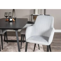 Inca Spisestue Sæt - Sort og Grå