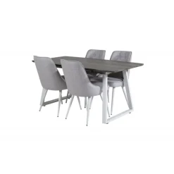 Inca t Spisebordssæt - Lysegrå, Natur og Hvid