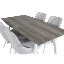 Inca t Spisebordssæt - Lysegrå, Natur og Hvid