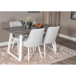 Inca t Spisebordssæt - Lysegrå, Natur og Hvid