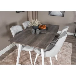 Inca t Spisebordssæt - Lysegrå, Natur og Hvid