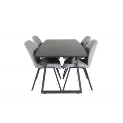 Inca t Spisebordssæt - Sort og Grå