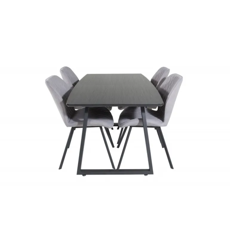 Inca t Spisebordssæt - Sort og Grå