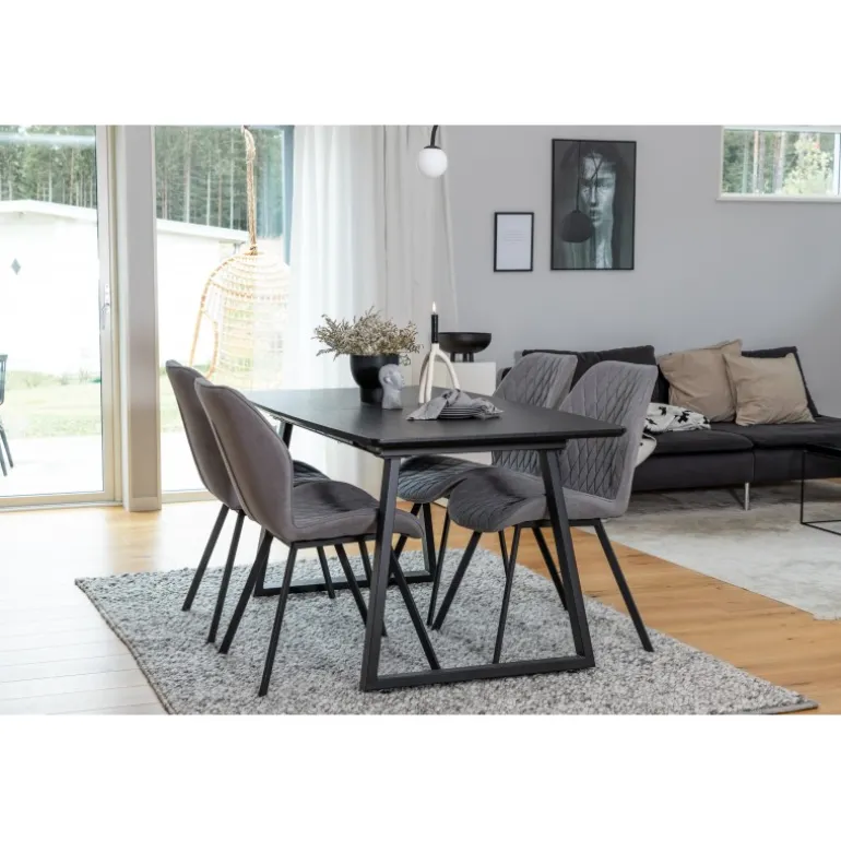 Inca t Spisebordssæt - Sort og Grå