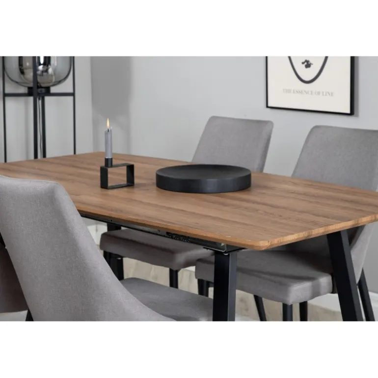 Inca t Spisebordssæt - Sort, Grå og Natur