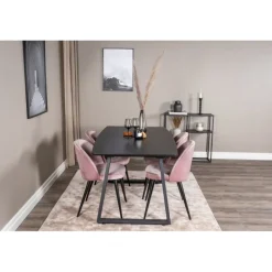 Inca t Spisebordssæt - Sort og Pink