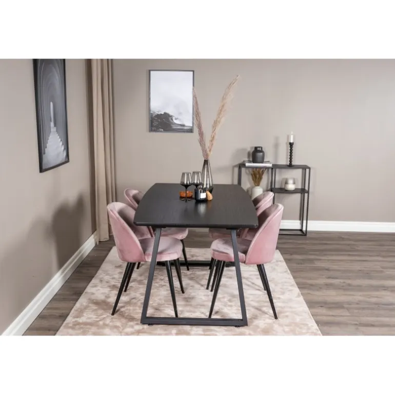 Inca t Spisebordssæt - Sort og Pink