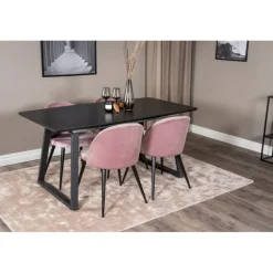 Inca t Spisebordssæt - Sort og Pink