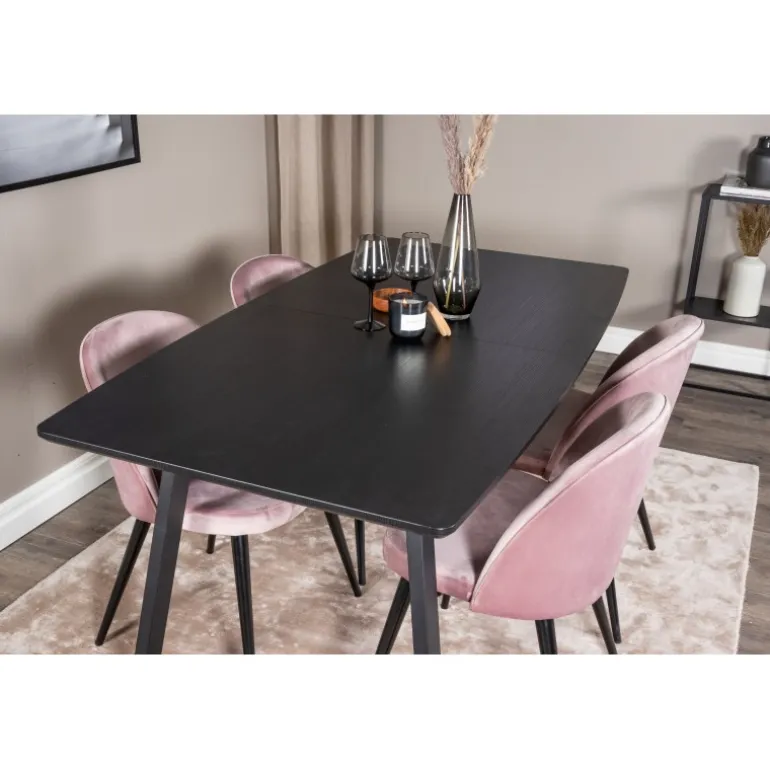 Inca t Spisebordssæt - Sort og Pink