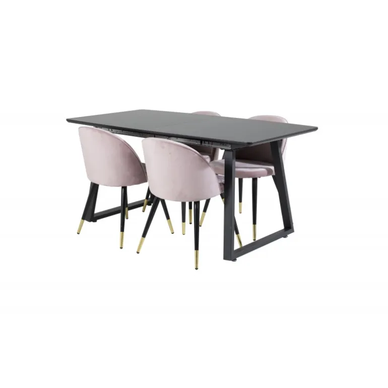 Inca t Spisebordssæt - Sort og Pink