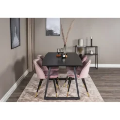 Inca t Spisebordssæt - Sort og Pink