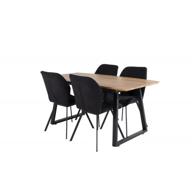 Inca t Spisebordsæt - Sort og Natur