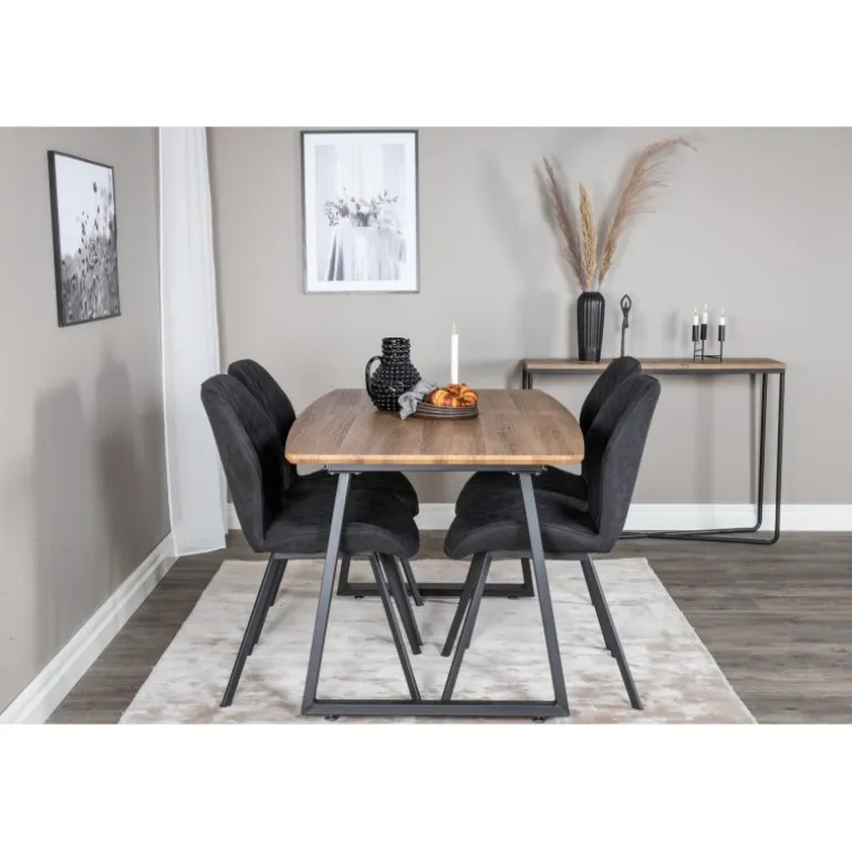 Inca t Spisebordsæt - Sort og Natur