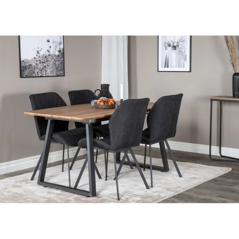 Inca t Spisebordsæt - Sort og Natur