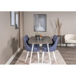 Inca t Spisestuesæt - Blå, Grå og Hvid