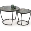 INES sæt af to sofaborde - Grøn marmor og Sort
