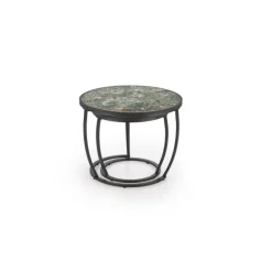 INES sæt af to sofaborde - Grøn marmor og Sort