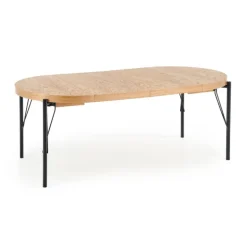 INFERNO Spisebord med udtræk, - Natur eg / Sort