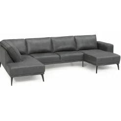Ishøj læder U-sofa Højrevendt
