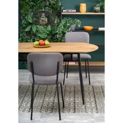 JACKSON bord, - bordplade - gylden eg, ben - Sort