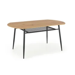 JACKSON bord, - bordplade - gylden eg, ben - Sort