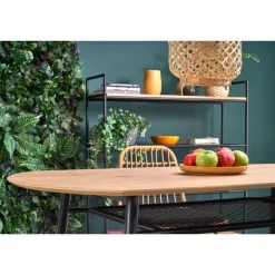 JACKSON bord, - bordplade - gylden eg, ben - Sort