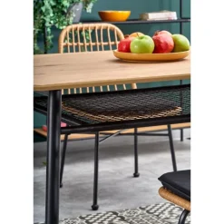 JACKSON bord, - bordplade - gylden eg, ben - Sort