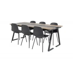 Jakarta Spisebordssæt - Sort og Natur