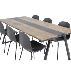 Jakarta Spisebordssæt - Sort og Natur