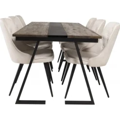 Jakarta t Spisebordssæt - Beige, Sort og Natur