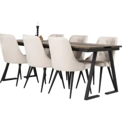 Jakarta t Spisebordssæt - Beige, Sort og Natur